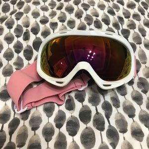 Pink & White Ski Goggles
